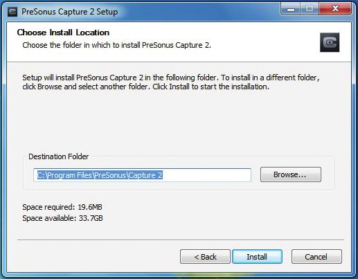 By default, Capture will install in the Program Files folder on your computer.
