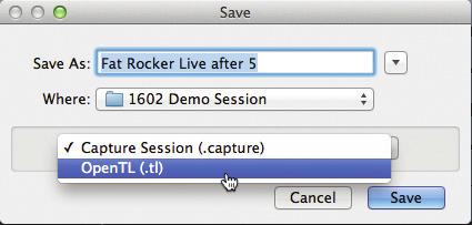 4 Mixing a Capture Session in a Different Recording Application Save a Capture Session as OpenTL For users who wish to mix their Capture Session in a DAW other than Studio One, there are several ways