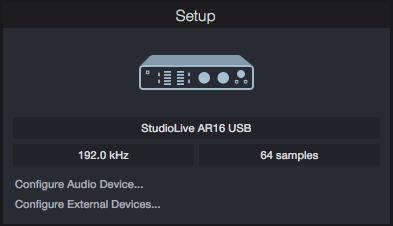 8 Studio One Artist Quick Start 8.2 Setting Up Studio One 8.2.1 Configuring Audio Devices 1.