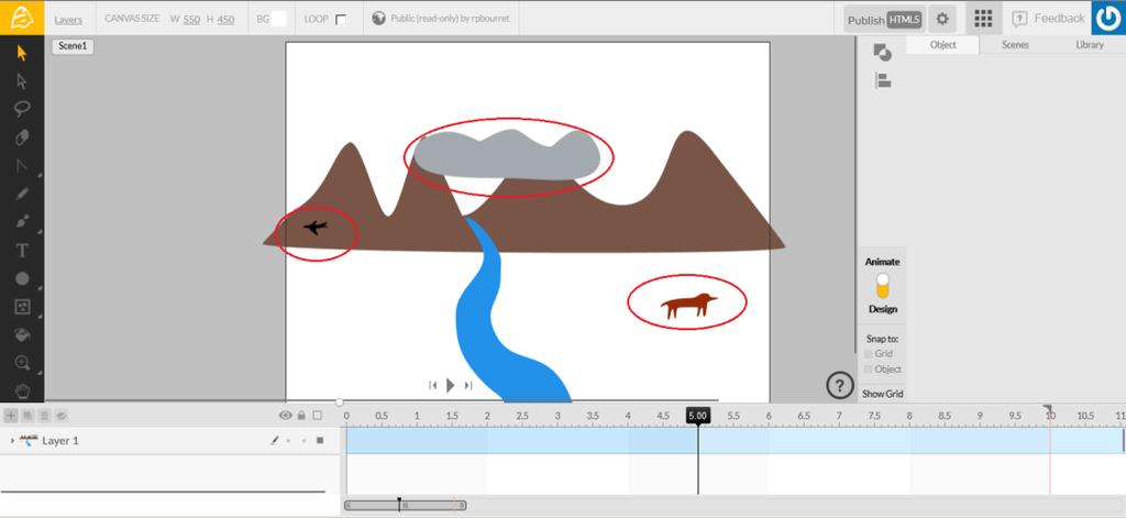 3.8 Using layers to simulate depth In this exercise, we will learn to use layers to simulate depth on our canvas. 1. Create a new project and name it Layers. Set the Animate/Design switch to Design.