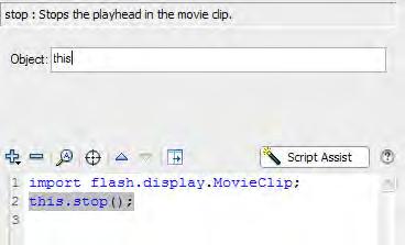 Select the Relative option and select the movie clip that you want to play when the button is clicked.