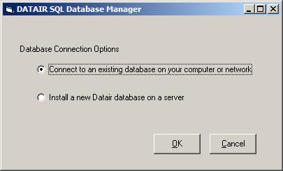 By default, the database name will be DATAIR. You may change this, but for support purposes, it is strongly recommended you keep the default. Click Create Database and the process will begin.