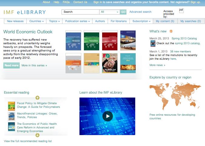 IMF elibrary User Guide > Startup Guide This guide provides step- by- step instructions for accessing and navigating the IMF elibrary.