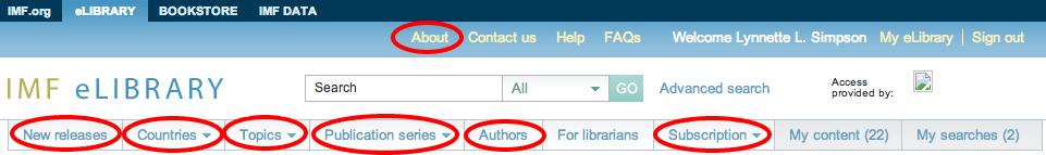 4 The top navigation bar also has New Releases with the most recent publications, a For Librarians section for help with MARC records and more, and Subscription for current subscribers and