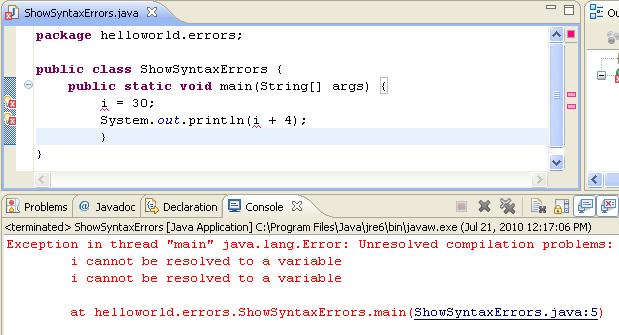 44 Java Programming Workbook Figure 4.13 Output of the ShowSyntaxErrors application Figure 4.14 Output of the ShowSyntaxErrorsFix application 8. You can now delete the ShowSyntaxErrors.java file.