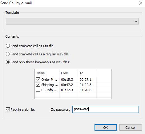 Emailing Calls Emailing and exporting calls is a very simple process. To email a recording : 1. Select Recording to Email 2.
