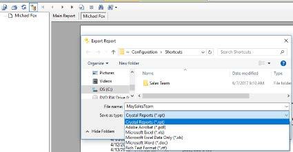 Print, Export Reports Reports can be printed or exported into a variety of