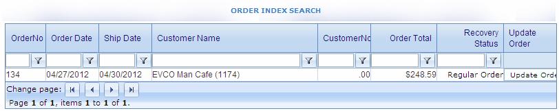 Order Menu Bar. Refer to the order number listed to locate the desired order. Use the Order Number assigned when the order is saved to locate the order to view and work with.