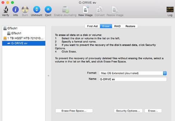 Using Your Drive on Mac Using Your Drive on Mac Initialize Drive for Mac G-DRIVE ev was
