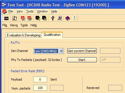 Radio Test 3. Select the required channel to perform testing by clicking on the Qualification tab (Figure 5-3).