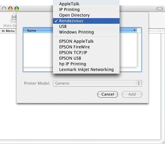 Select a printer name from the Name list. The printer name selected should be the same as that appearing listed in the Printer Server s web manager.