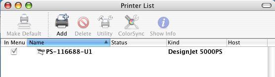 The printer that has just been added will show up in the Printer List menu, it might take a few seconds depending on network conditions.