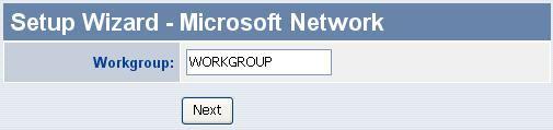 Microsoft Network Enter the name of the Workgroup that you want the print server associated with in