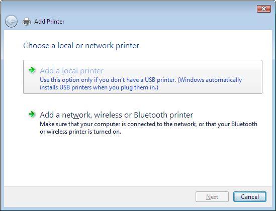 6 PRINTING IN WINDOWS 7/VISTA/XP/2000 Setting Up Windows 7/ Vista TCP/IP Printing Following is the correct procedure for setting up