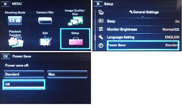 3 Camera Set Up When you get your camera you will need to change a few settings to make it work properly with