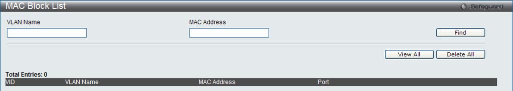 the MAC address set below. Enter the MAC address to bind to the IP Address set above. Ports Specify the switch ports for which to configure this IP-MAC binding entry (IP Address + MAC Address).