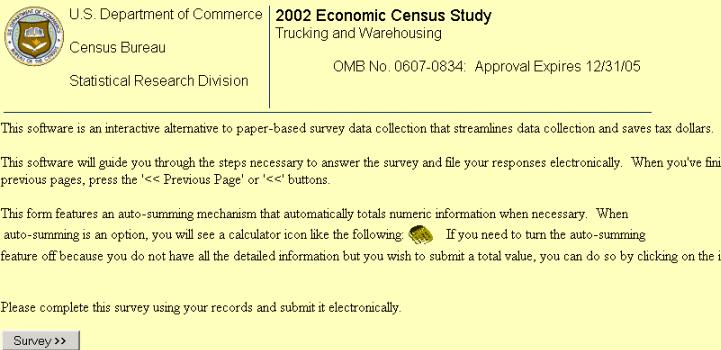 Figure 5: Introductory screen for survey containing design A of the automated summing design.