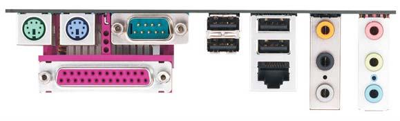 1.4 ASRock 8CH I/O 1 2 3 4 5 6 7 8 13 12 11 10 9 1 Parallel Port 8 Microphone (Pink) 2 RJ-45 Port 9 USB 2.0 Ports (USB01) 3 Rear Speaker (Gray) 10 USB 2.