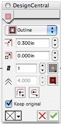 Design Central Effects tab when using the Outline effect.