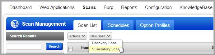 We ll scan for all vulnerability checks (QIDs) listed in the KnowledgeBase unless you configure your option profile to limit the scan to certain vulnerabilities (confirmed, potential and/or