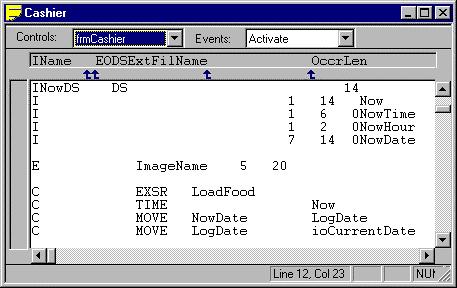 into NowTime and NowDate. NowDate is being moved into LogDate, which is defined in the file as a date field of ISO format. 4.