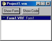 Step 2 Adding Controls 29 The first name in the project window (Form1.VRF) is the name of the file and the second Form1 is the Name property of the form. Let s Change the Name Property 1.