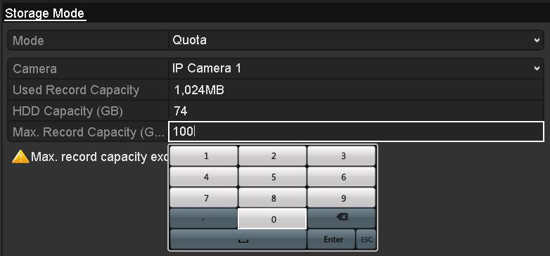 Figure 12. 19 Configure Record/Picture Quota 5. You can copy the quota settings of the current camera to other cameras if required.