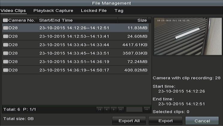 Figure 6. 23 File Management 3. You can view the saved video clips, captured playback pictures, lock/unlock the files and edit the tags which you added in the playback mode. 4.