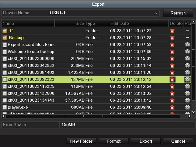 Figure 7. 4 Checkup of Quick Export Result Using USB1-
