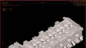 Technology High Resolution CT: (1) Cylinder head scan with