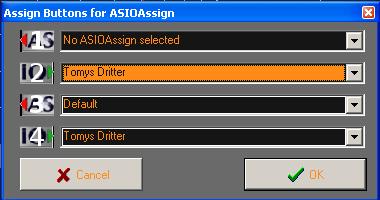 The new Assign Buttons for ASIO Assign function opens an editor, which allows you to select a ASIO Assign which can be invoked by the buttons on the bottom of the signal-generator window.
