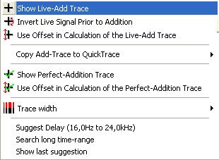 New Functions and Changes in the current Version Added copy add-trace to quick-trace function This function has been added to the Addition of Signals menu, which is a sub-menu of the pop-up menu
