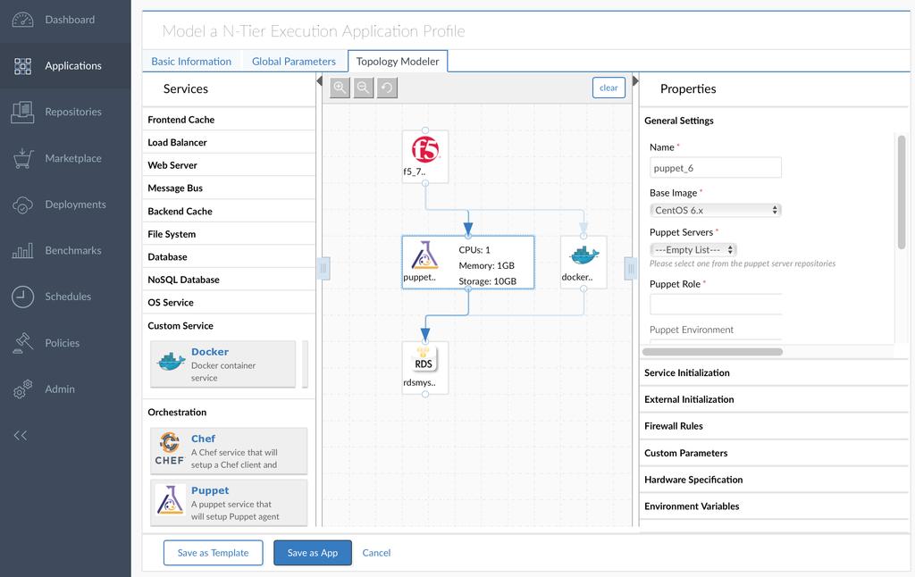 CliQr DevOps and Continuous Delivery Page 7 Composite topologies CloudCenter can model and deploy Application Profiles that include a variety of OS image formats, application and cloud services,