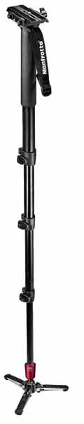 PHOTO-MOVIE FLUID MONOPODS 560B-1 FLUID VIDEO MONOPOD This compact and lightweight 4-section aluminum fl uid monopod includes a fl uid cartridge, retractable feet and a compact quick release tilt top