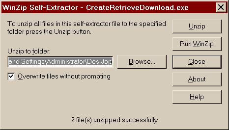 You will have a new file folder icon on your desktop labeled CreateRetrieveDownload