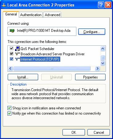Software Installation and Configuration 2 Step 2. Check PC network card configuration Step 2. Check PC network card configuration 1 Click Start > Control Panel > Network Connections.