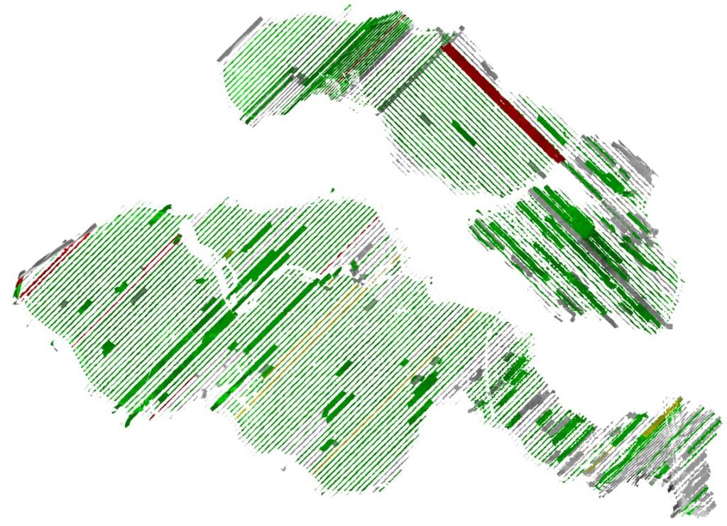 QUALITY CONTROL RELATIVE PLANIMETRY Analysis per strip overlap based on > 20,000 ridge lines