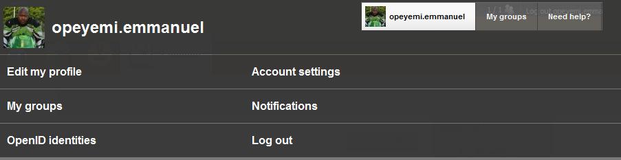 You can also view news and announcements in your personal profile area. Navigate to the Top Toolbar and on the right hand side and click on your username.