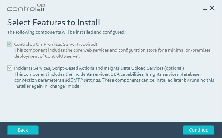 Features to Install Figure 8: Description of ControlUp On-Premise Server components.