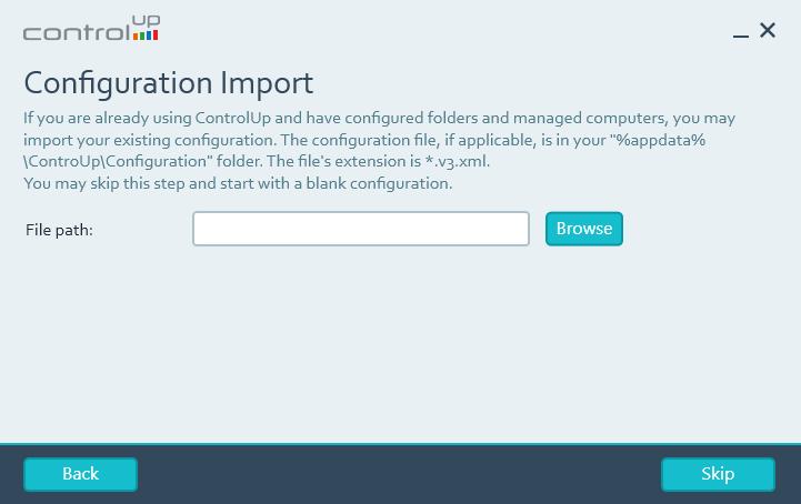 Configuration File Figure 18: Select the configuration file, if exists, in order to import your