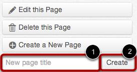 Name the Page Type a name for the page in the new page title