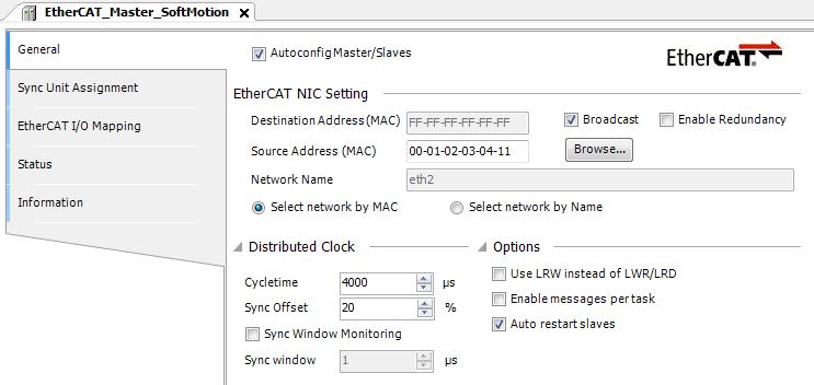 Chapter 3 Configuration of EtherCAT and Motion Axis Click mark at [Options] to open optional setting parameters.
