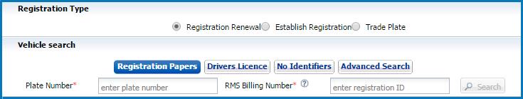 1 Quote Number. Is shown as your reference number. 2 Registration Type. There are three options for Registration Type, Registration Renewal, Establish Registration or Trade Plate.