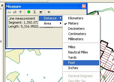 Part 5 Measuring Distance and Area and Drawing a Map to Scale Using the Measuring Tool 1. Click on the Measure tool ( ) in the Tools toolbar.