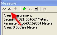 The first, segment, gives the distance (in meters) of the line you just drew. The second, Length, gives the total distance. Click on a third point in the map.