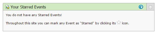 Click on the Home tab. Under Your Starred Events click the refresh button.