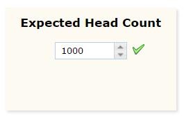 Enter the Expected Head Count for your event. Once entered, you will see a green check. If you are publicizing this to the Public Calendar, please enter an Event Description.