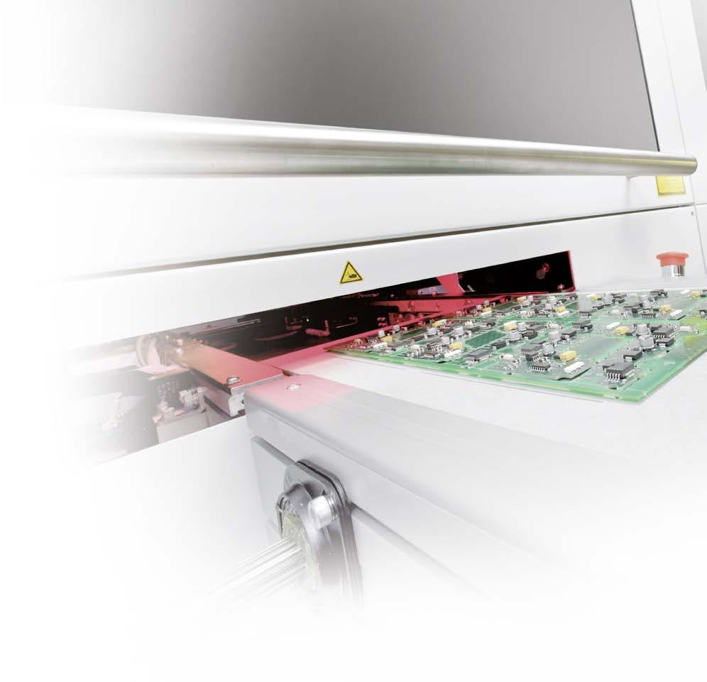 Laser Depaneling Closer to the Edge The LPKF MicroLine 6000 S helps to significantly improve the process control in PCB depaneling operations: The laser process keeps delicate components, soldered