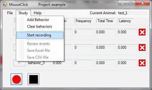3.1.2 Recording Continuing from the starting up part, but now with three specified behaviors, to how to start and manage a