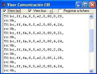 (this can be monitored in the IntesisBox Communication Console window, as showed below). Once connected to IntesisBox, all the options of LinkBoxEIB are fully operative.